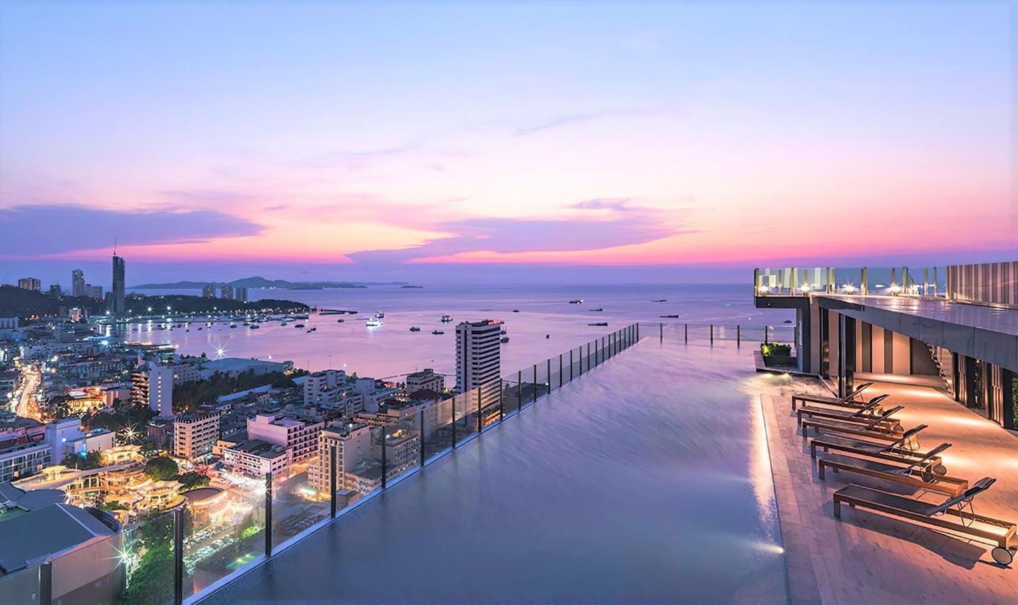 Central Pattaya - Sea View Large Balcony Condo With Infinity Pool Exterior photo
